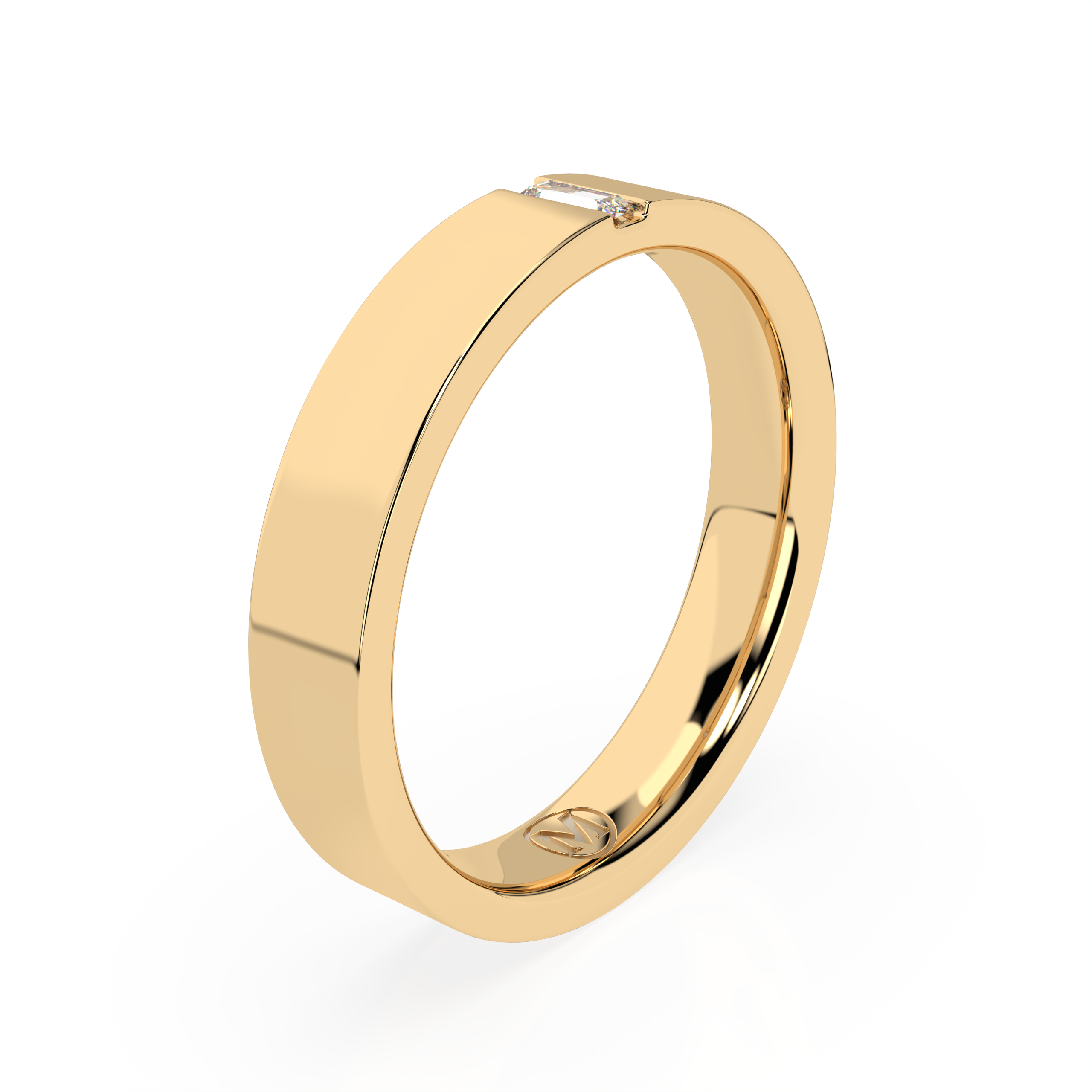 VERTICAL BAGUETTE DIAMOND BAND 4 MM.