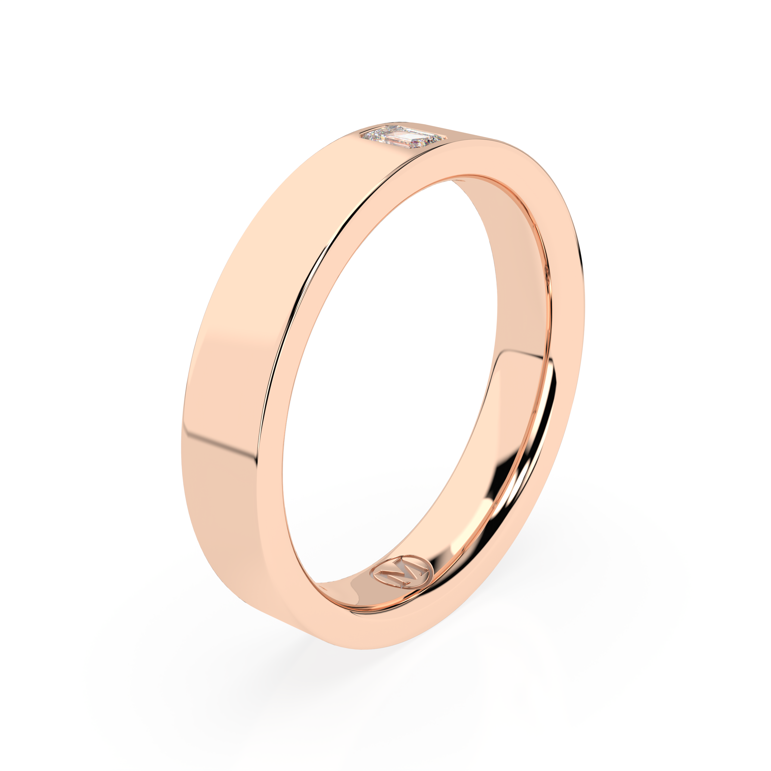 EMERAD CUT DIAMOND WEDDING BAND